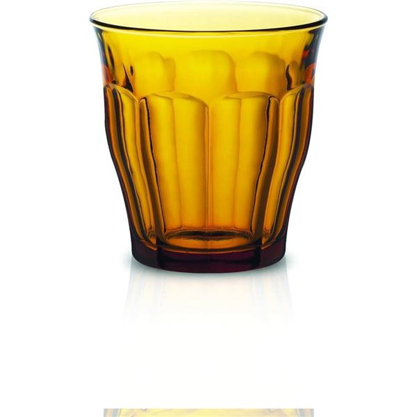 Duralex Picardie Amber Tumbler Set, 6, 8-3/4 oz, Made in France