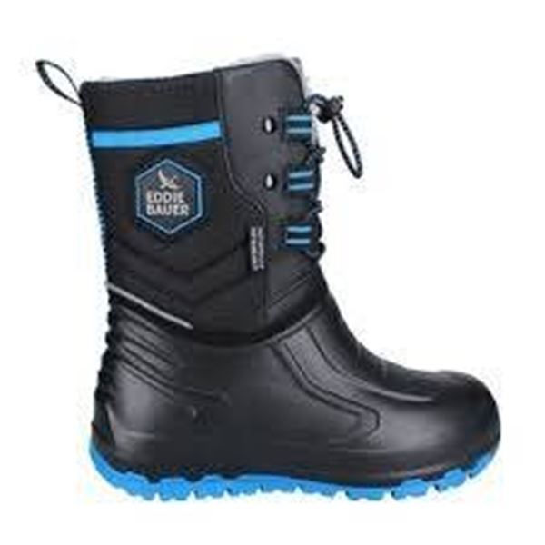 Eddie Bauer Kids’ Insulated Winter Boots, Black/Blue, Size 2