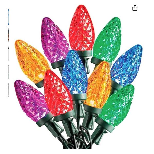Sylvania Stay-Lit LED C9 Lights, Multicolor, 2 Sets of 50
