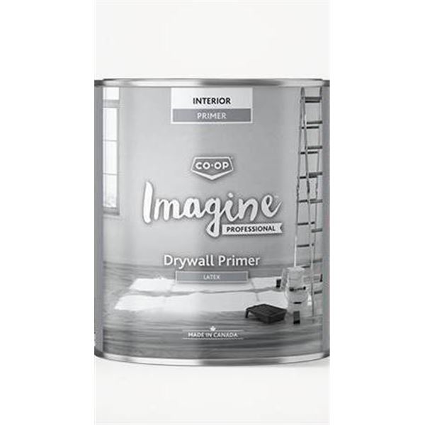 Co-op Imagine Professional Interior Drywall Primer, Latex, 2 x 3.70 L