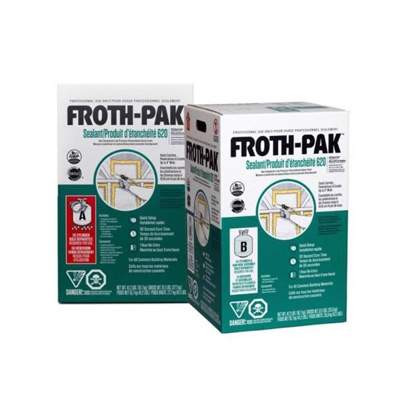FROTH-PAK Sealant 620 with Components A and B for Professional Use