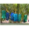 Image 1 : Qty 6 Blue and Green Metallic Artificial Grass Hula Skirts