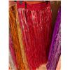 Image 13 : Qty 11 Metallic Fringe Artificial Hula Dance Skirts, Misc Colors