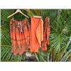 Image 1 : Qty 13 Orange Patterned Costume Pieces: Skirts, Slips & Tops