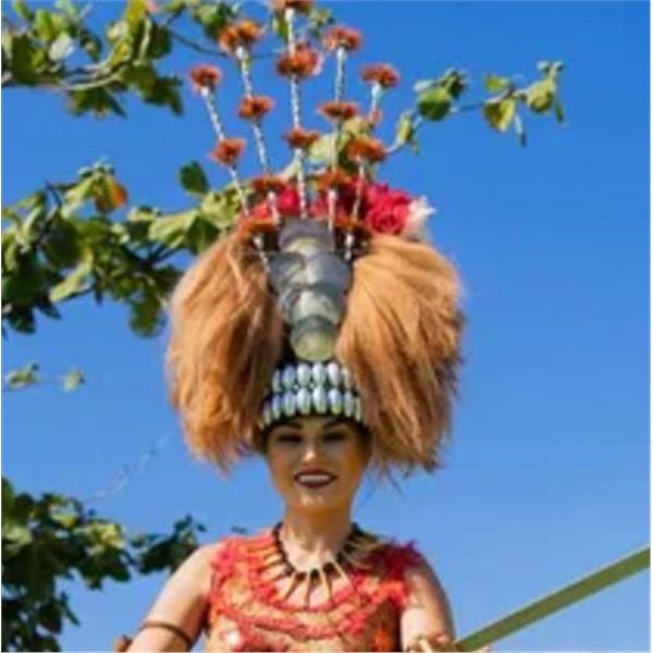 Traditional Ceremonial Headdress w/ Shells & Feathers