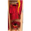 Image 3 : Red Artificial Fringe Dance Skirt w/ Hip Hei Band, Headdress & Tassels
