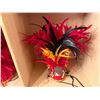 Image 4 : Red Artificial Fringe Dance Skirt w/ Hip Hei Band, Headdress & Tassels