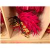 Image 4 : Red Artificial Fringe Dance Skirt w/ Hip Hei Band, Headdress, Uli Uli, Gourd & Tassels