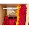 Image 7 : Red Artificial Fringe Dance Skirt w/ Hip Hei Band, Headdress, Uli Uli, Gourd & Tassels