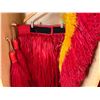 Image 8 : Red Artificial Fringe Dance Skirt w/ Hip Hei Band, Headdress, Uli Uli, Gourd & Tassels