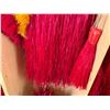 Image 9 : Red Artificial Fringe Dance Skirt w/ Hip Hei Band, Headdress, Uli Uli, Gourd & Tassels