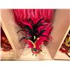 Image 4 : Red Artificial Fringe Dance Skirt w/ Hip Hei Band, Headdress, Uli Uli, Gourd & Tassels