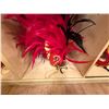 Image 6 : Red Artificial Fringe Dance Skirt w/ Hip Hei Band, Headdress, Uli Uli, Gourd & Tassels