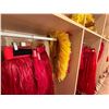 Image 12 : Red Artificial Fringe Dance Skirt w/ Hip Hei Band, Headdress, Uli Uli, Gourd & Tassels