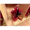 Image 5 : Red Artificial Fringe Dance Skirt w/ Hip Hei Band, Headdress, Uli Uli, Gourd & Tassels