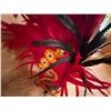 Image 8 : Red Artificial Fringe Dance Skirt w/ Hip Hei Band, Headdress, Uli Uli, Gourd & Tassels
