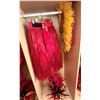 Image 9 : Red Artificial Fringe Dance Skirt w/ Hip Hei Band, Headdress, Uli Uli, Gourd & Tassels