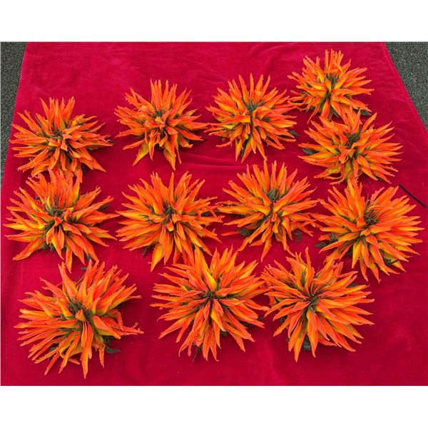 Qty 12 Artificial Orange Flower Hair Accessories