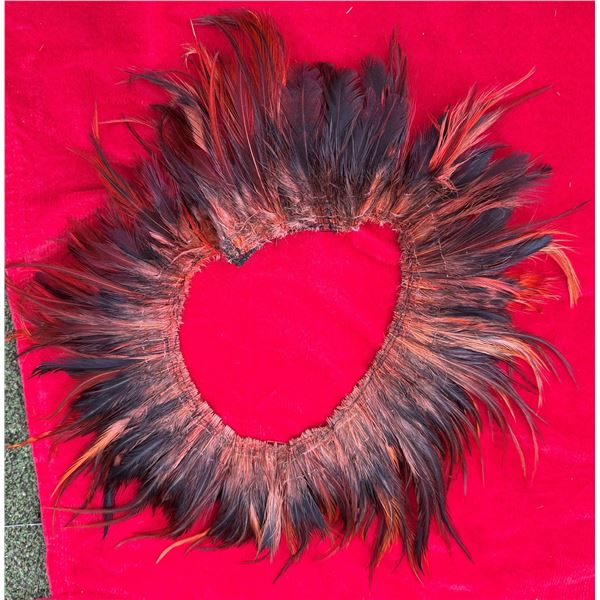 Red & Black Feather Collar Neckpiece