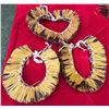 Image 1 : Qty 3 Yellow & Black Straw Collar Neckpieces