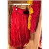 Image 1 : Red Artificial Fringe Dance Skirt w/ Hip Hei Band