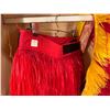 Image 5 : Red Artificial Fringe Dance Skirt w/ Hip Hei Band