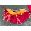 Image 1 : Red & Yellow Feather Collar Neckpiece or Hip Band