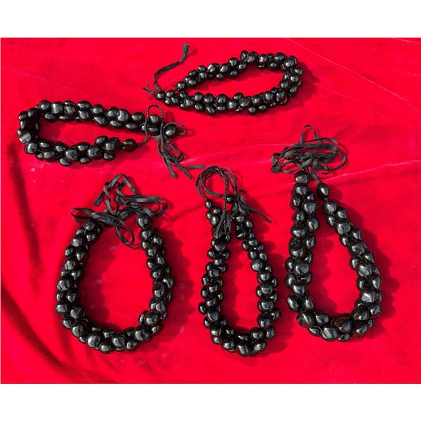 Qty 5 Black Kukui Nut Lei