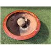 Image 2 : Round Wooden Kava Bowl 15" Dia, 6"H w/ Coconut Shell