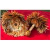 Image 1 : Qty 2 Uli Uli Feathered Gourd Hula Implements w/ Woven Tops