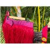 Image 6 : Red Artificial Fringe Dance Skirt w/ Hip Hei Band & Tassels