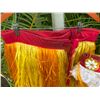 Image 5 : Red & Yellow Artificial Fringe Dance Skirt w/ Hip Hei Band