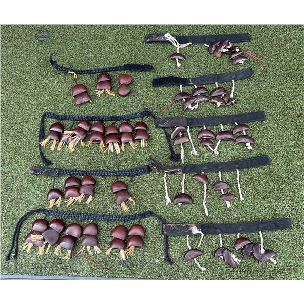 Qty 9 Seed Pod Anklets, Misc Sizes