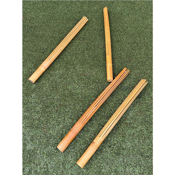Qty 2 Pair Pū'ili Traditional Hawaiian Bamboo Percussion Instruments