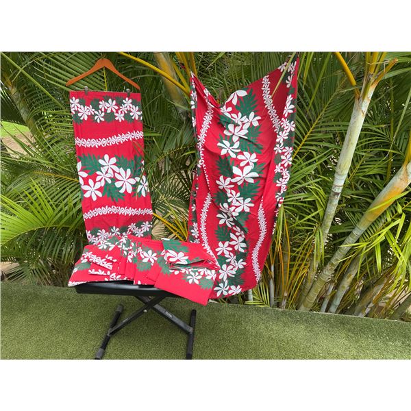 Qty 14 Red & White Floral Pareos