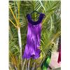 Image 1 : Purple Leaf Print Velvet Dress