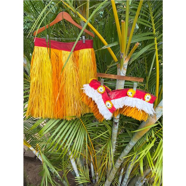 Artificial Fringe Dance Skirt w/ 2 Hip Hei Bands