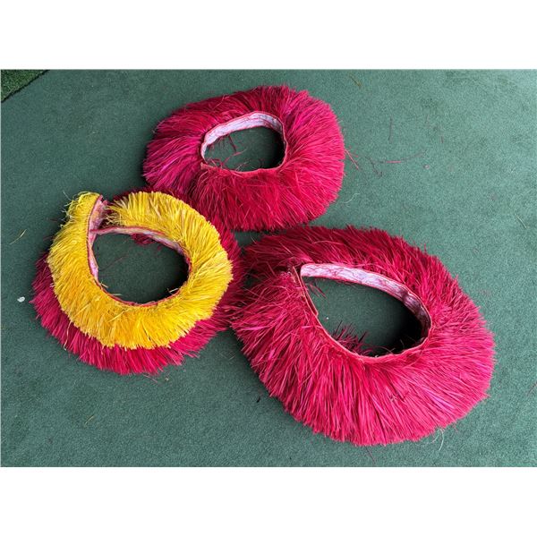 Qty 3 Red Hip Hui Bands or Collar Neckpieces