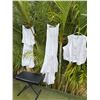 Image 1 : Sleeveless White Floral Dress, Tank w/ Skirt & Vest
