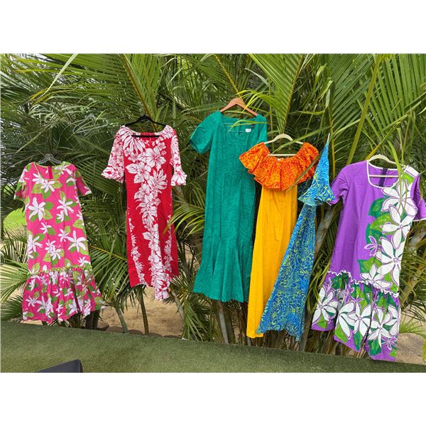 Qty 6 Aloha Dresses, Misc Colors & Styles