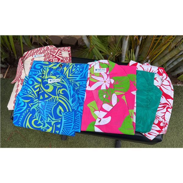 Qty 5 NEW High Noon Aloha Shirts, Misc Colors, Size XL