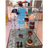 Image 1 : Contents of Display: Wooden Turtle, Shells, Helmets, Tikis, Bowls, etc (rack not included)