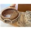 Image 5 : Multiple Woven Baskets, Trays, Fan, etc w/ Wooden Bowl, Misc Sizes