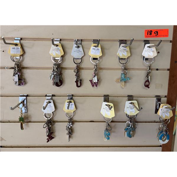 Multiple Island Reflections Hawaii Key Chains, Misc Letters & Designs (rack not included)