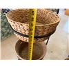Image 11 : Qty 6 Woven Baskets 15" Dia, 5"H in 2 Metal Stands 37"H