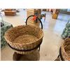 Image 5 : Qty 6 Woven Baskets 15" Dia, 5"H in 2 Metal Stands 37"H