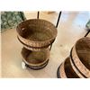 Image 7 : Qty 6 Woven Baskets 15" Dia, 5"H in 2 Metal Stands 37"H