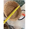Image 9 : Qty 6 Woven Baskets 15" Dia, 5"H in 2 Metal Stands 37"H
