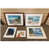 Image 1 : Qty 5 Paradise Cove & Hawaii Artworks, Matted (1 Framed), Misc Sizes