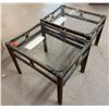 Image 1 : Qty 2 Side Tables w/ Clear Tops 29" x 22" x 22"H